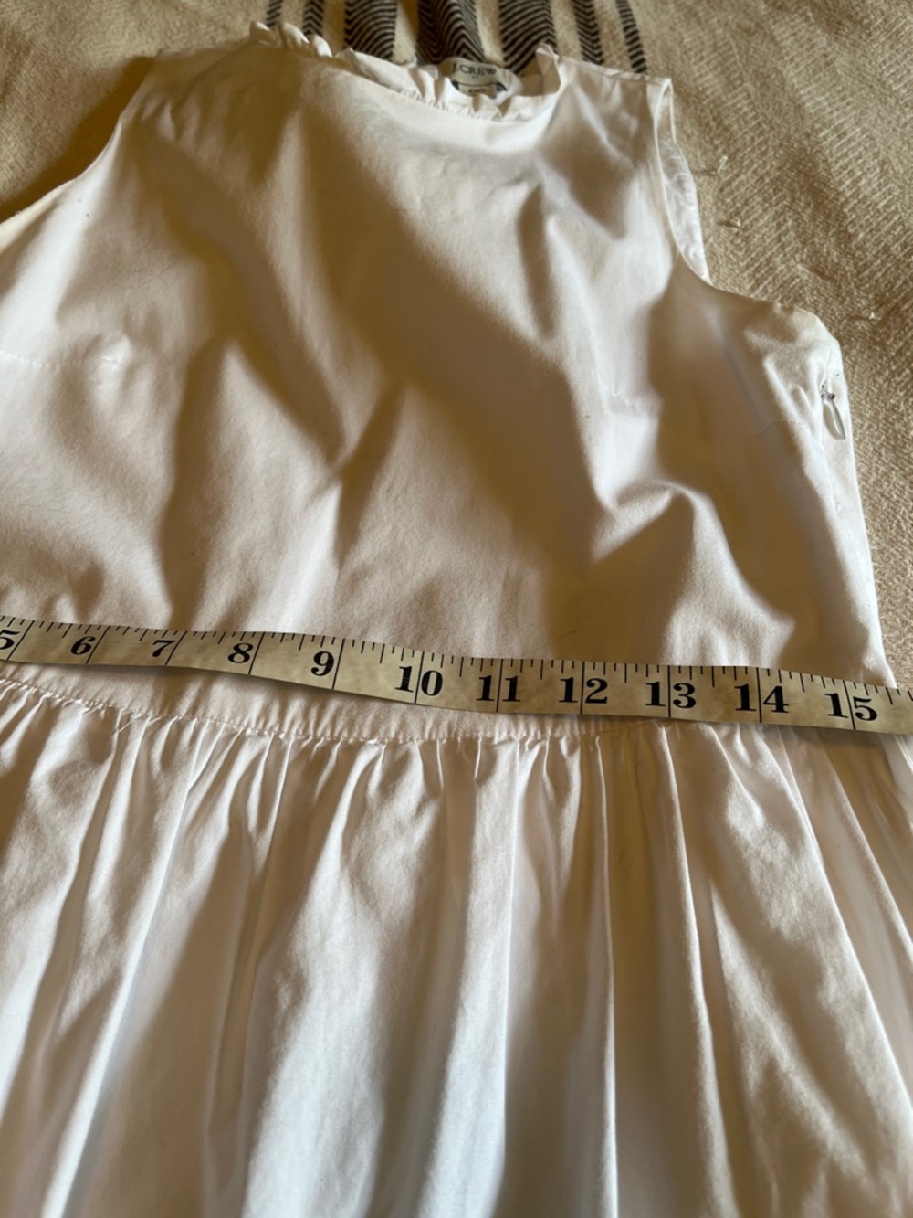 J. Crew White Sleeveless Tiered Cotton Dress - Picture 8 of 10